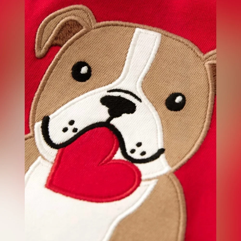 Gymboree Boys Embroidered Dog Layered Top - Valentine Cutie
